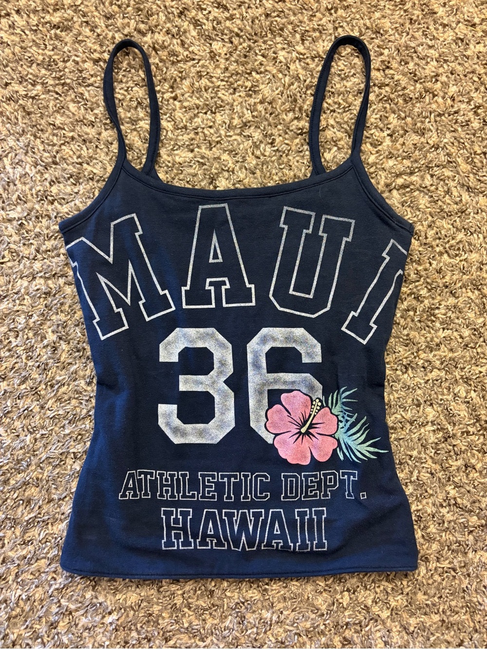 Hollister Navy Maui 36 Floral Spaghetti-Strap Tank